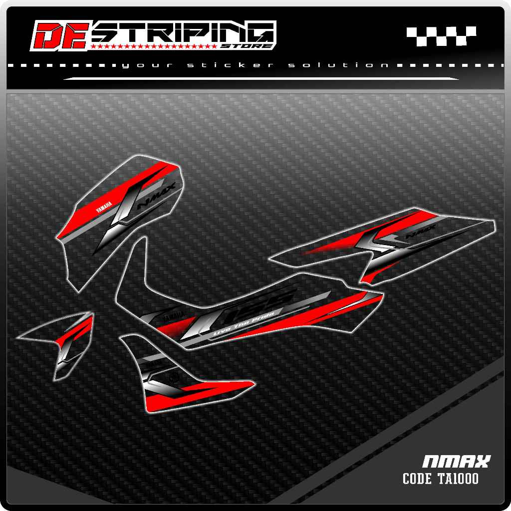 Sticker Striping Transparan UV NMAX 155 NEW Variasi List Simpel NMAX 2020 2021 2022 2023 TA1000