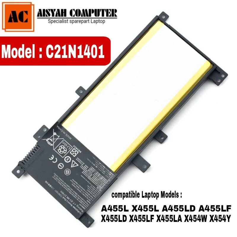 Baterai Batre original for Laptop Asus A455L X455L X454W X454Y - C21N1401