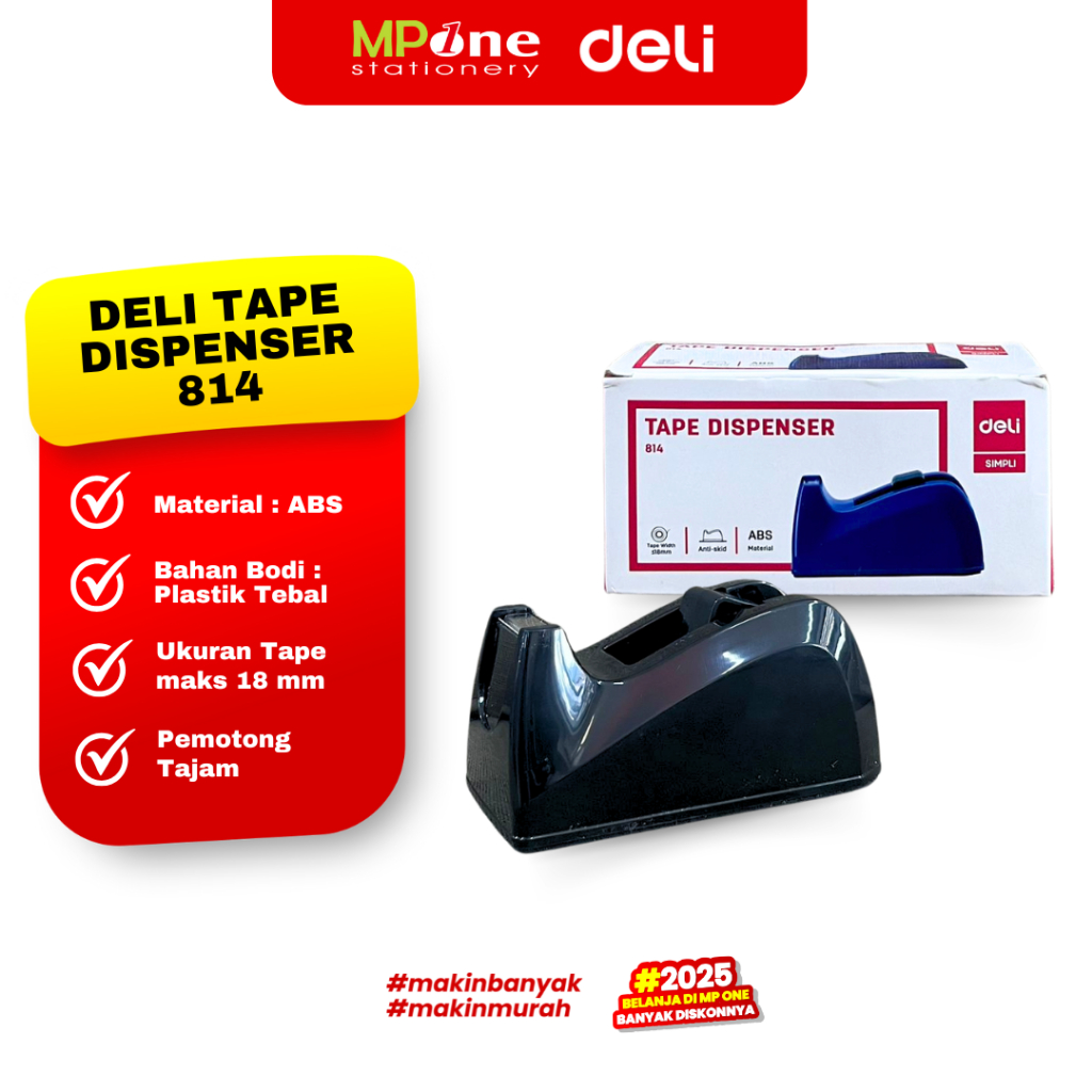 

Deli Tape Dispanser Kecil 814 / Alat Tempat Isolasi Kecil / Tape Holder Solatip DELI 814