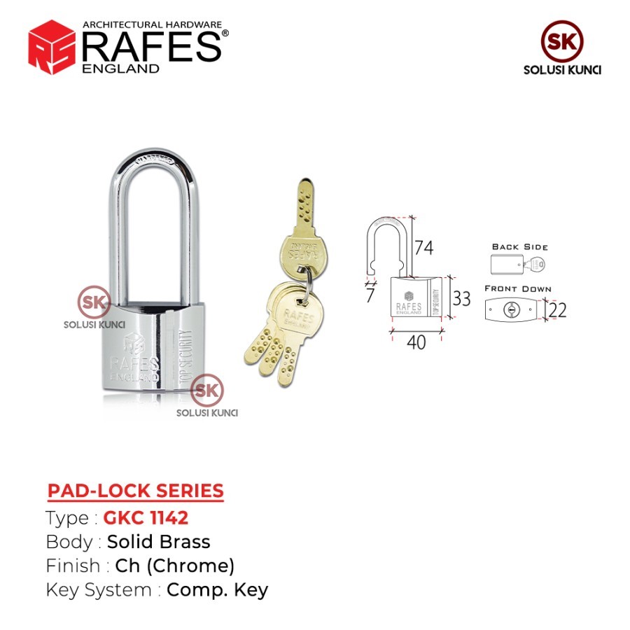 Gembok RAFES ENGLAND 40mm (GKC 1142)