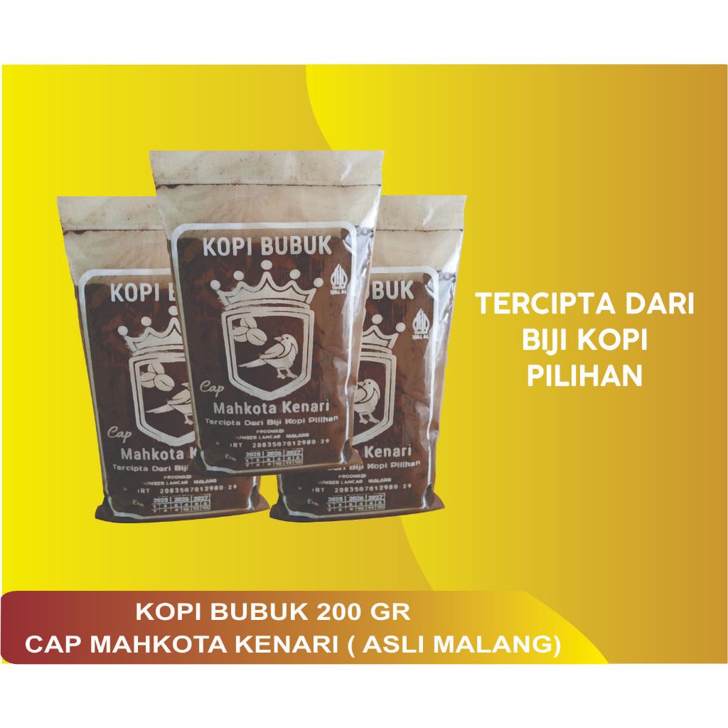 

Kopi Mahkota Kenari Kopi Bubuk Original Khas Malang