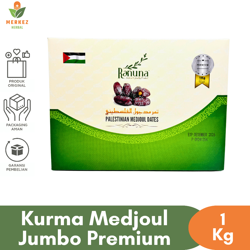 

Kurma Medjool Palestina Jumbo 1 Kg Premium Quality | Korma Medjol Dates Asli 100% Original