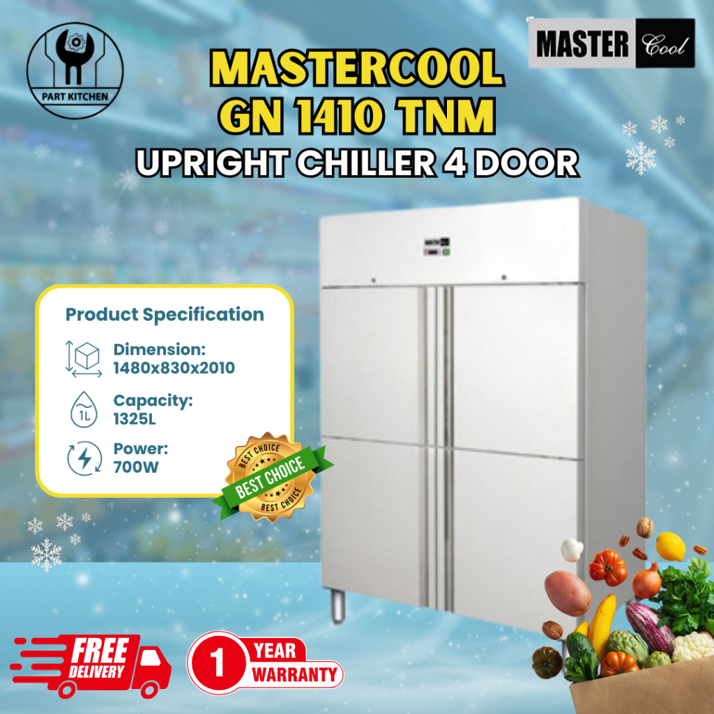 Mastercool Upright Chiller 2 Section 4 Doors GN 1410 TNM