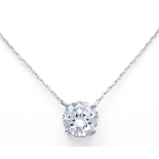 Pendant necklace kristal solitaire American Diamond 18K