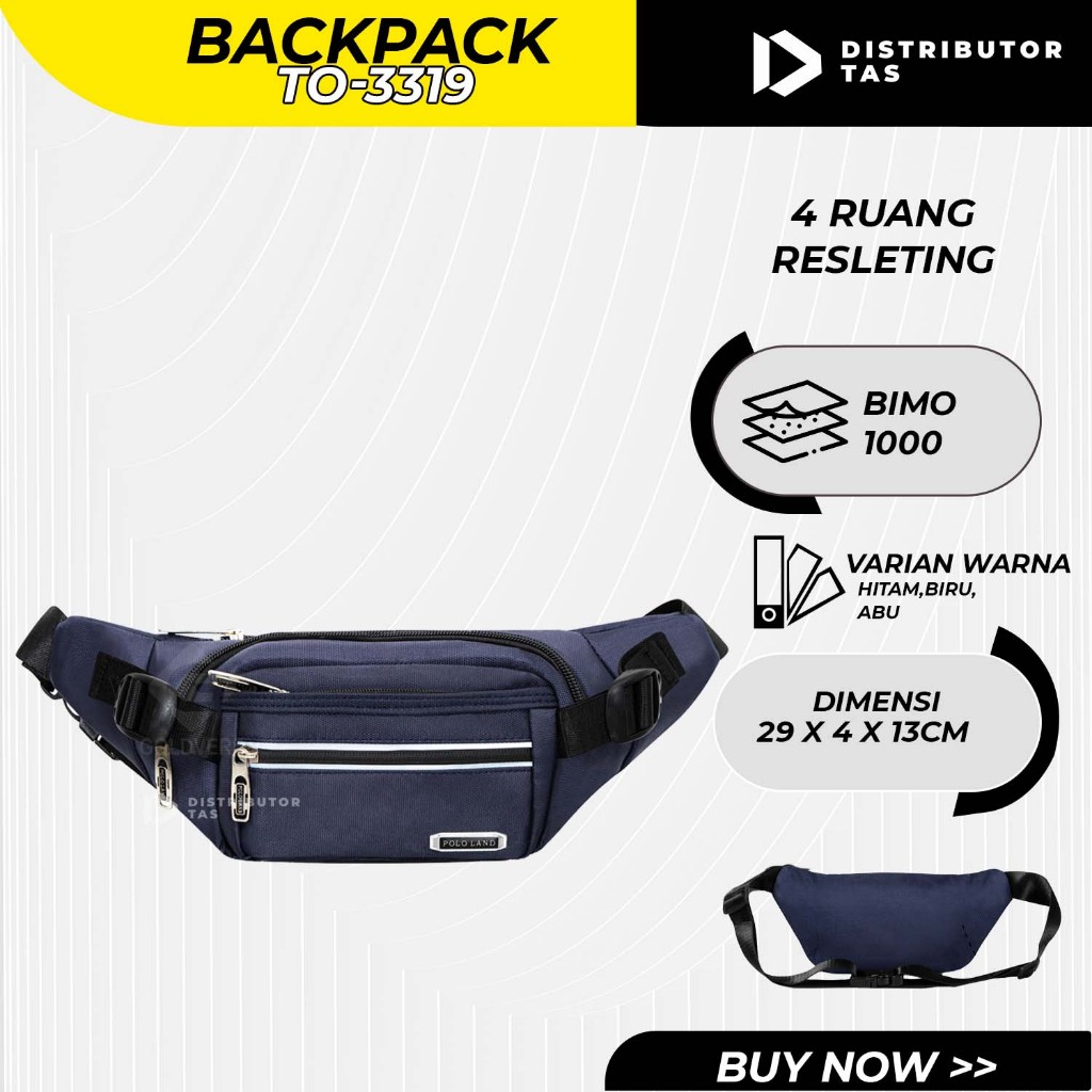 Tas Selempang Pria Slingbag Waistbag Cowok Slempang Pria Antiair POLO LAND - Distributor