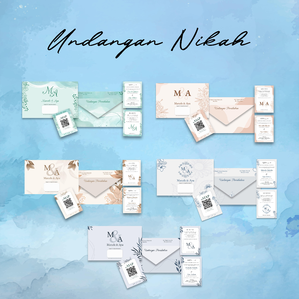 Undangan Pernikahan Amplop isi Hardcover/Softcover | undangan nikah kitan sunat | undangan murah min