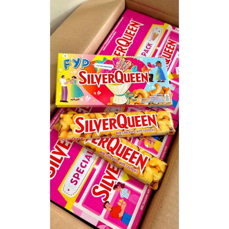 Silverqueen 55 gram (perpack isi 2 pcs) Kartonan atau 1 Dus isi 10 pack