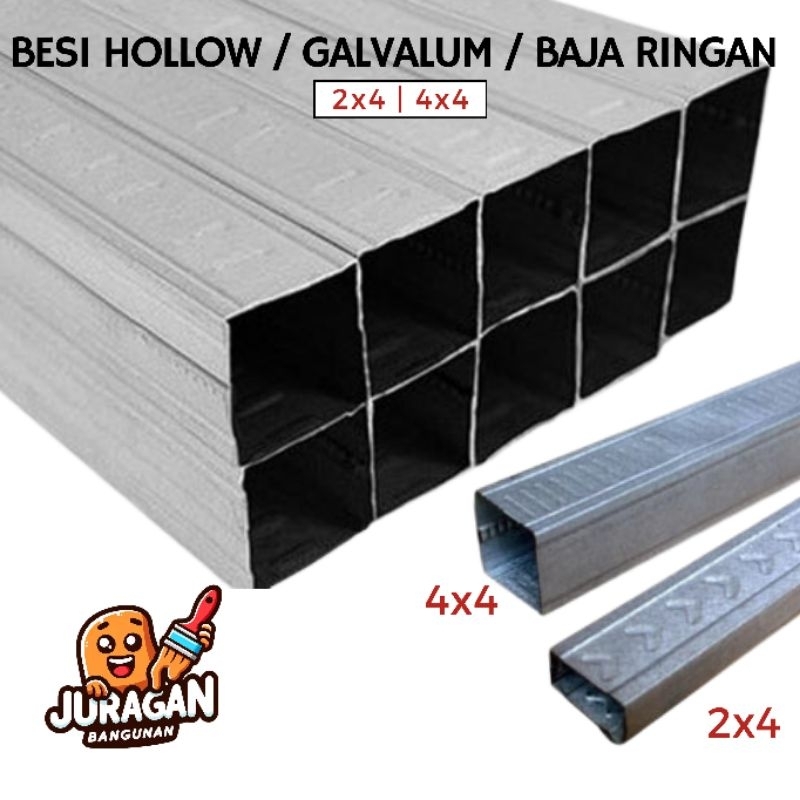 Besi Hollow | Holo Besi | Galvalum Baja Ringan 2x4 / 4x4