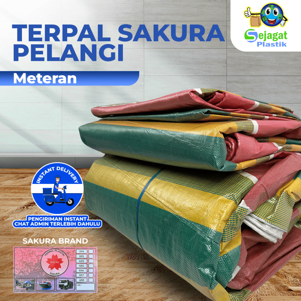 Sejagat Plastik - Terpal Plastik Pelangi Sakura A12 Terpal jadi Pelangi Sakura Terpal Sakura serbagu