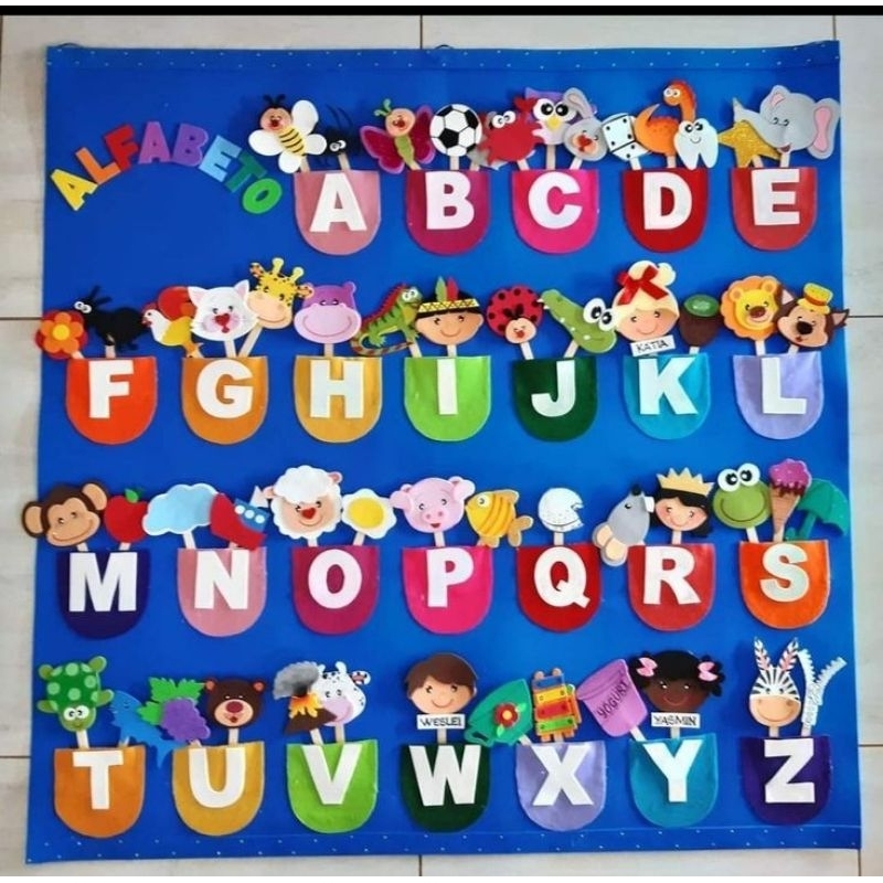 Hiasan Dinding Kelas Dan Rumah Alphabet Besar Karakter Lucu TK SD