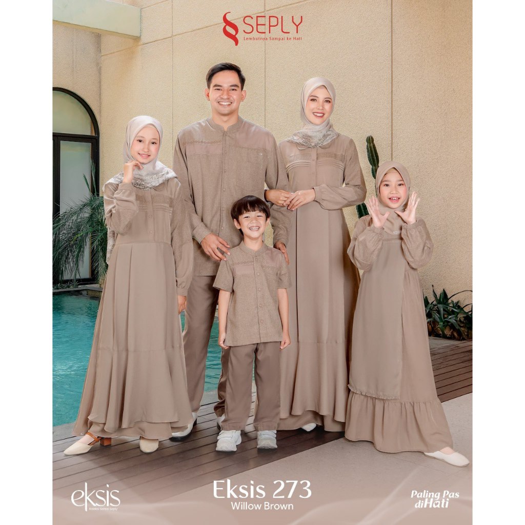 Sarimbit Couple Premium Family Set Seply Rayya Series Eksis Willow Brown 273