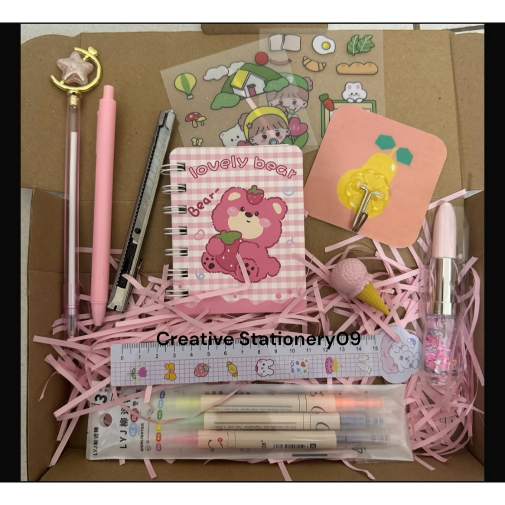 

GIFT SET C Stationery MURAH + BOX / Hampers GIFT ATK Alat Tulis Lengkap Set