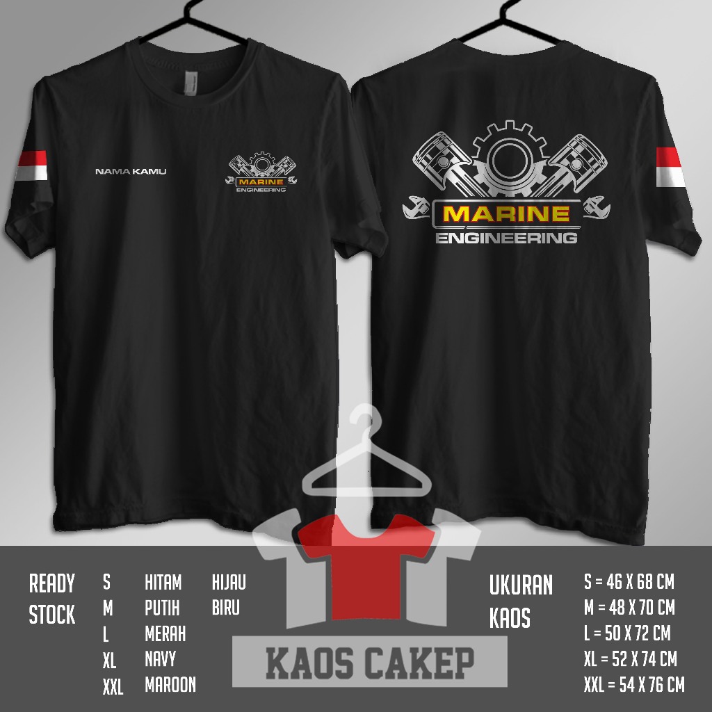 Kaos Marine Engineering Mekanik Abk Pelaut Gratis Nama Kamu Baju Distro