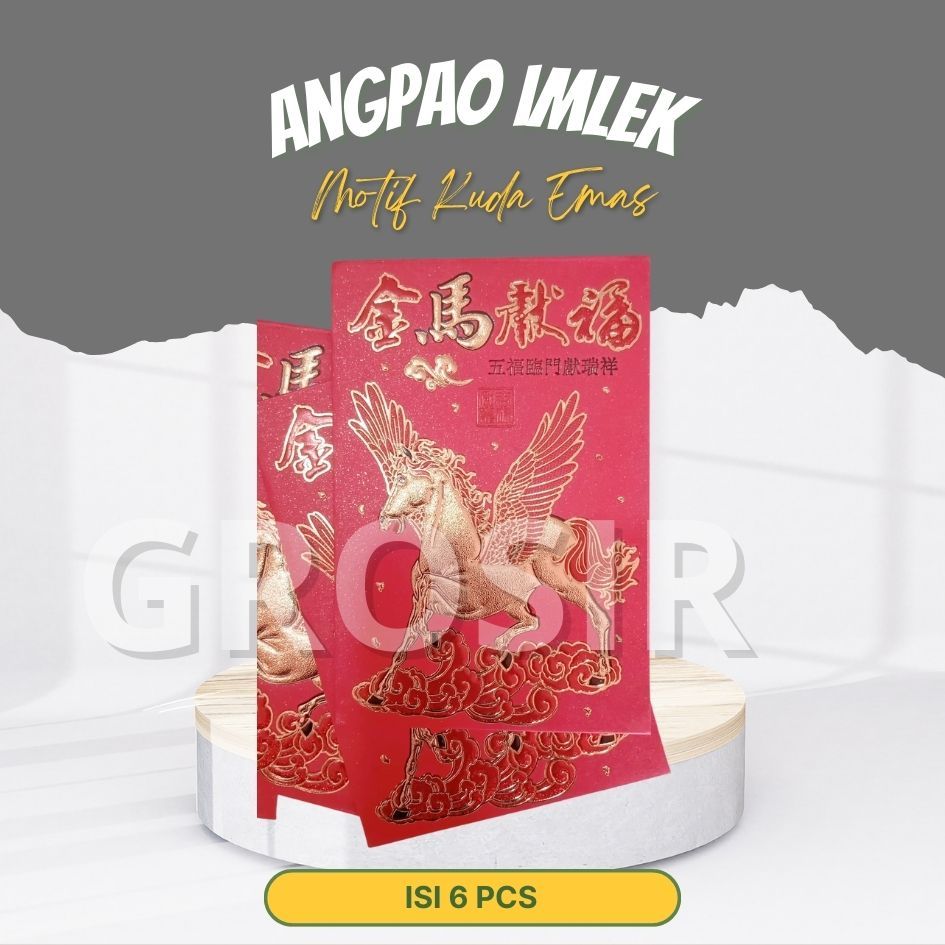 

Amplop / Angpao Imlek Motif 2 Kuda Emas Isi 6 Pcs / Type 180028