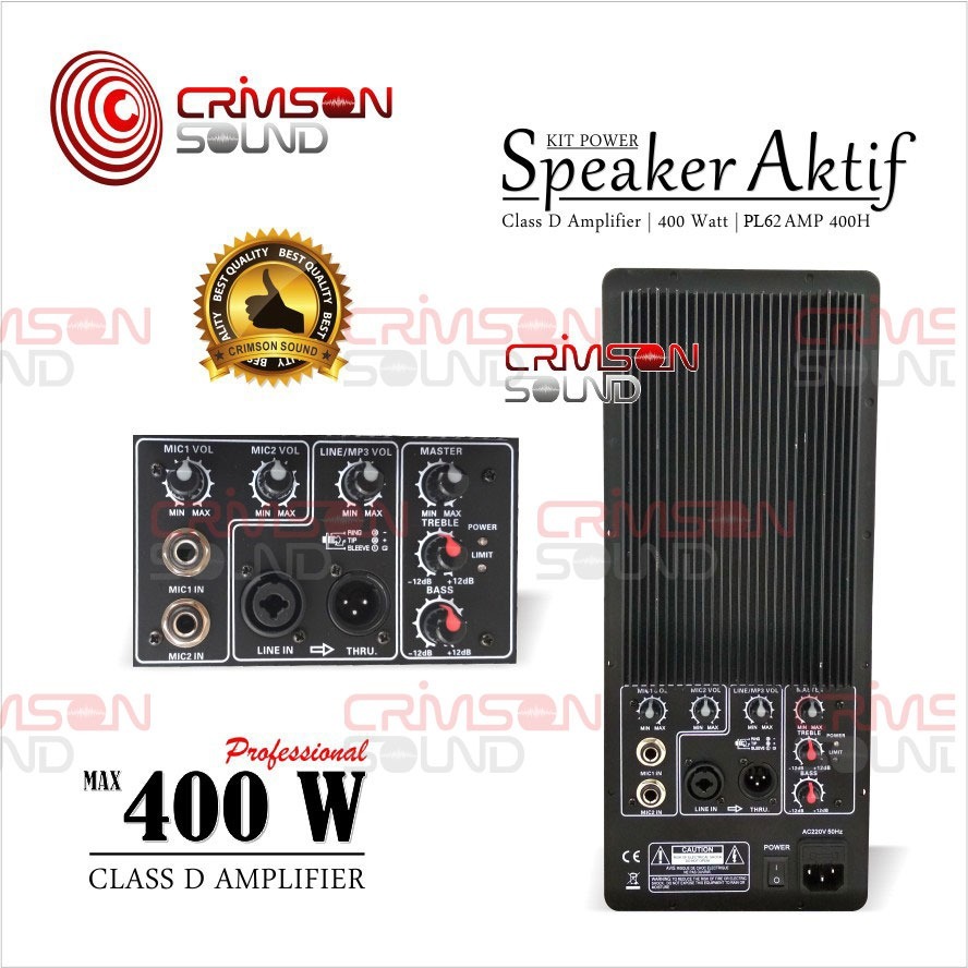 POWER KIT SPEAKER AKTIF 400 Watt Bi-Amp CLASS D Amplifier PL62