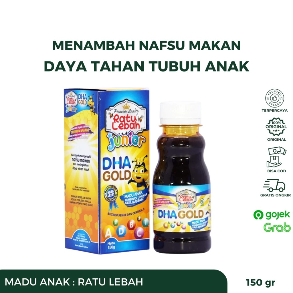 

Madu Anak Menambah Nafsu Makan Anak DHA GOL / D&A GOL plus Omega 3 | Ratu Lebah Junior