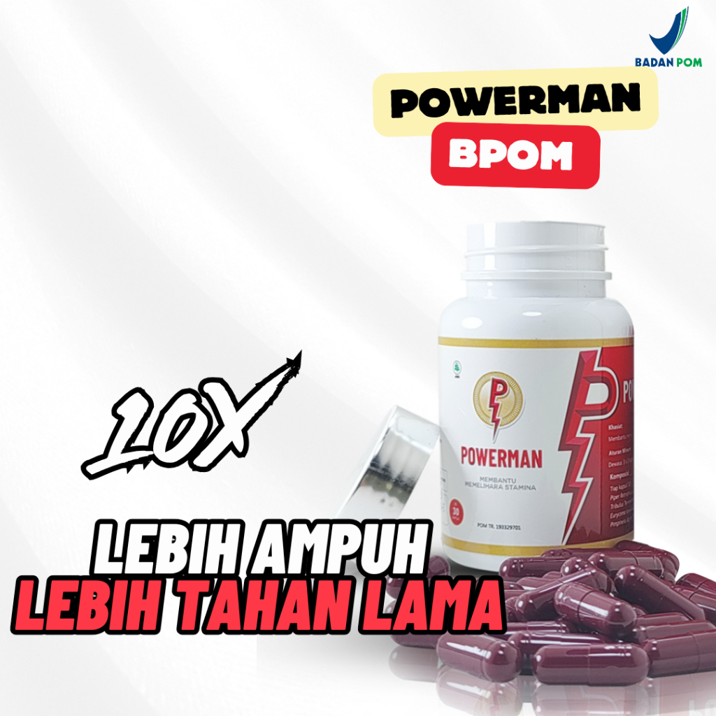 POWERMAN BPOM OBAT KUAT PRIA ORIGINAL100% OBAT TAHAN LAMA OBAT KAPSUL PRIA DEWASA OBAT EJAKULASI DIN