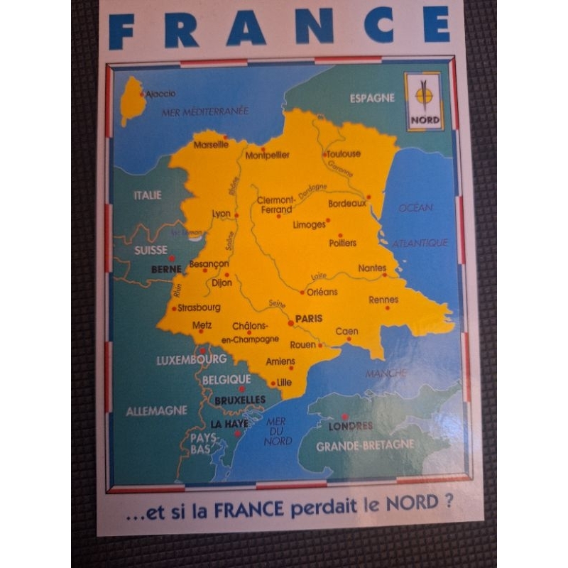 

kartu pos peta perancis/france map postcard