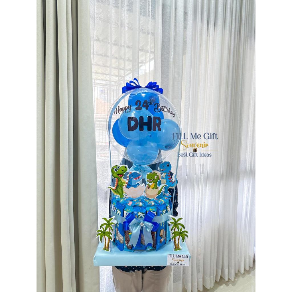 JT - Balon Snack Topper Birthday Bertema / Tart Snack Ulang Tahun Dino Dinosaurus