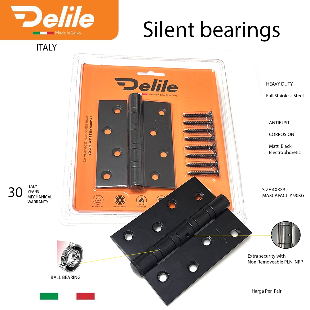 ENGSEL PINTU DELILE ITALY HITAM /ENGSEL PINTU/ENGSEL JENDELA/ENGSEL HITAM MBL