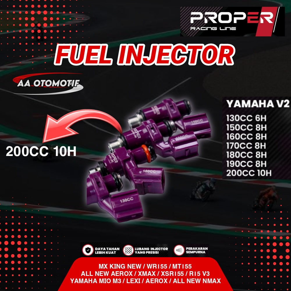 INJECTOR PROPER RACING LINE 130CC 150CC 160CC 170CC 180CC 190CC 200CC 6H 8H 10H YAMAHA V2 MIO M3 ALL