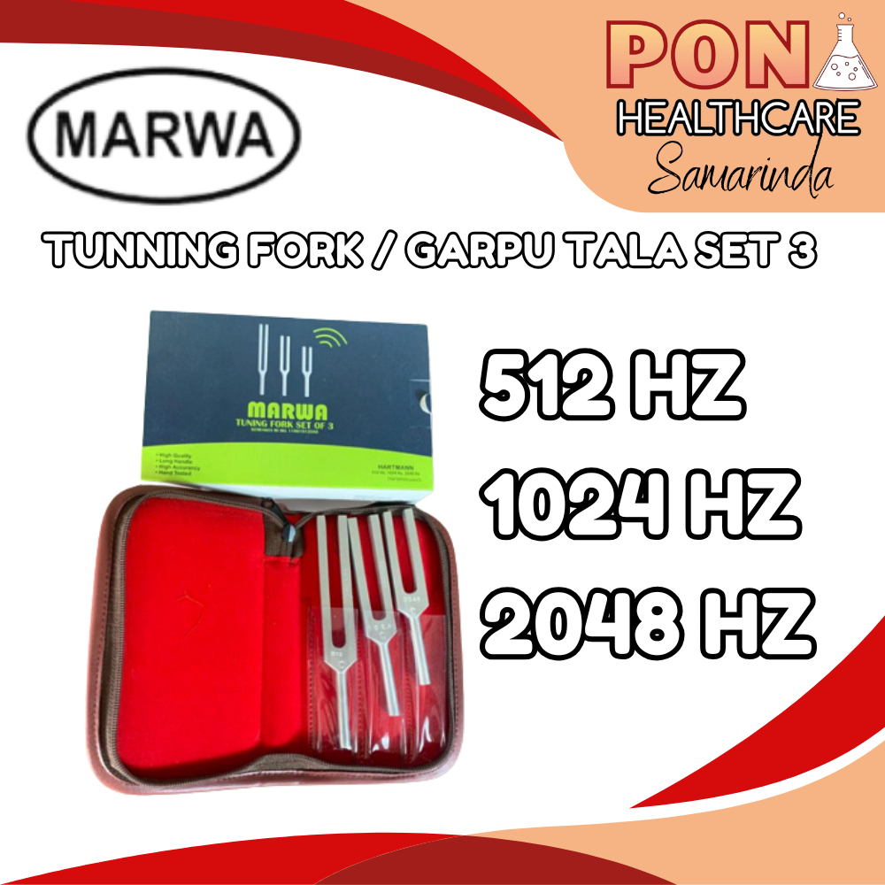 Marwa Tuning Fork Set of 3 / Garpu Tala Set 3 512 Hz - 1024 Hz - 2048 Hz