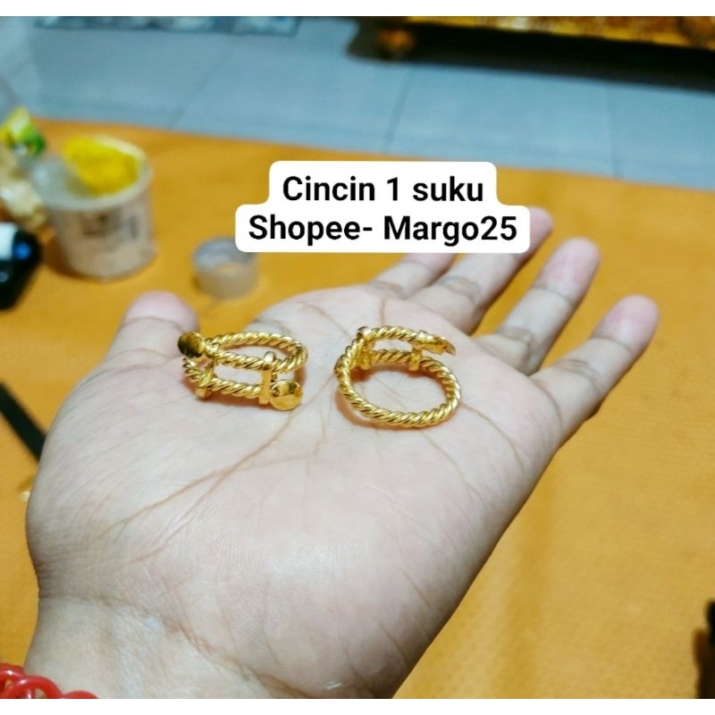 CINCIN lilit naga 1 suku LAPIS EMAS MURNI 24karat, hrga 1pcs