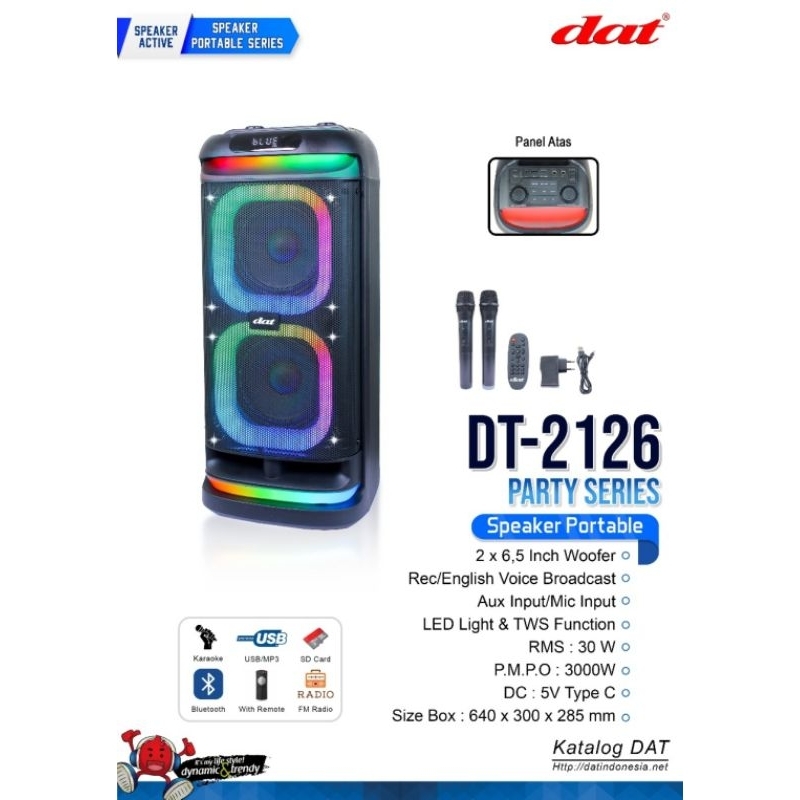 Speaker Portable Meeting DAT DT 2126 MAX 2/ 2126 MAX2 6,5inc X2 Double