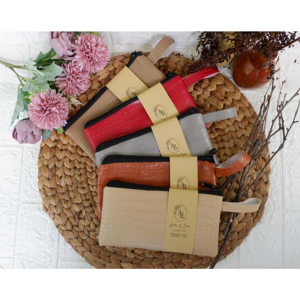 Souvenir Pouch Croco Doff / Matte - Souvenir Pernikahan Dompet Murah - Souvenir Wedding Mewah - Souv