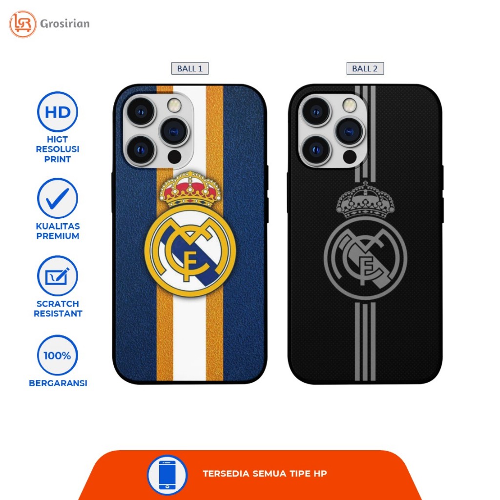 Case HP Premium Real Madrid - Case HP Premium Iphone, Samsung, Xiaomi, Oppo, Vivo, Infinix, Poco Dll