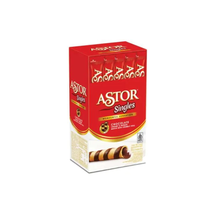 

Astor Singles Wafer Stik Cokelat 280g 1 Box Isi 20 Pcs