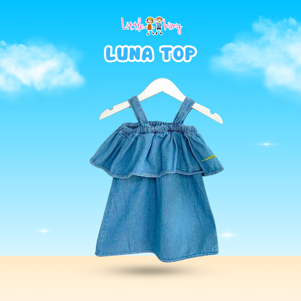 LITTLEKIMY Sabrina Dress Jeans Anak Perempuan Usia 1 - 5 Tahun