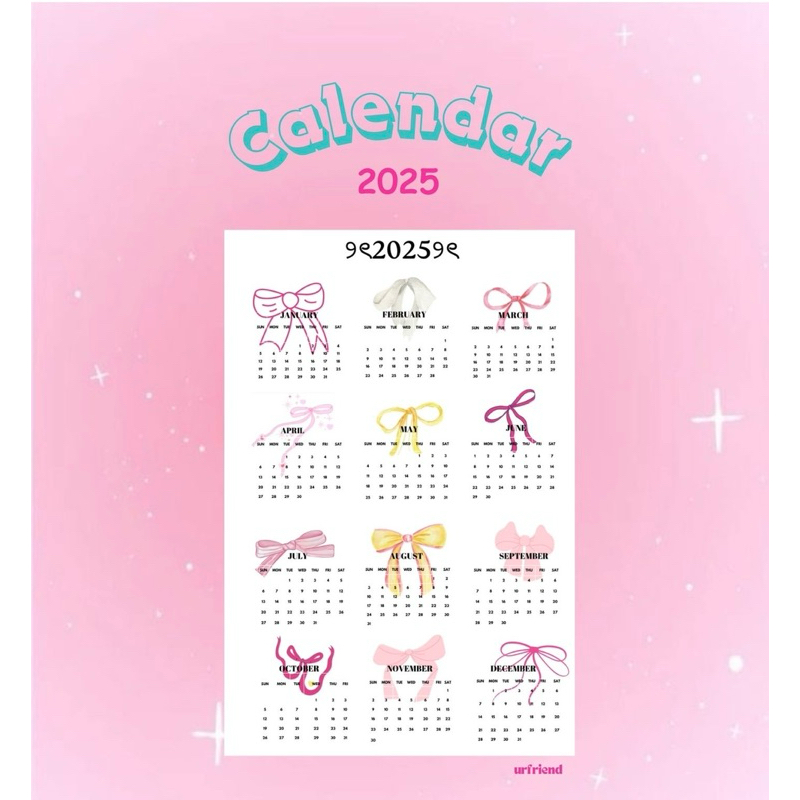

Urfriend- Calendar 2025,aesthetic,coquette,minimalis