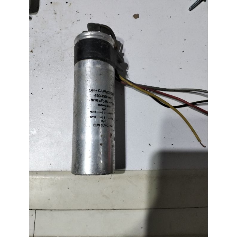 kapasitor mesin cuci LG 2 tabung copotan ori 10/7uf.  8/16uf.  9/7uf.  6/8 uf