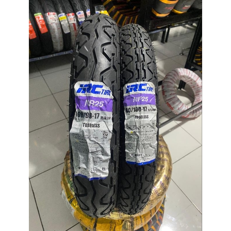 SEPASANG BAN MOTOR TUBLESS IRC NF25 NR25 80/100-17 100/90-17 STANDAR HONDA VERZA MEGAPRO NEW KAWASAK