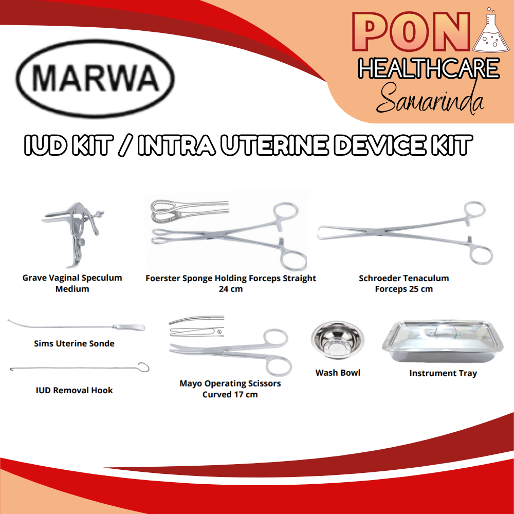 Marwa IUD Instrument Set / Instrumen Intra Uterine Device Set / Peralatan KB