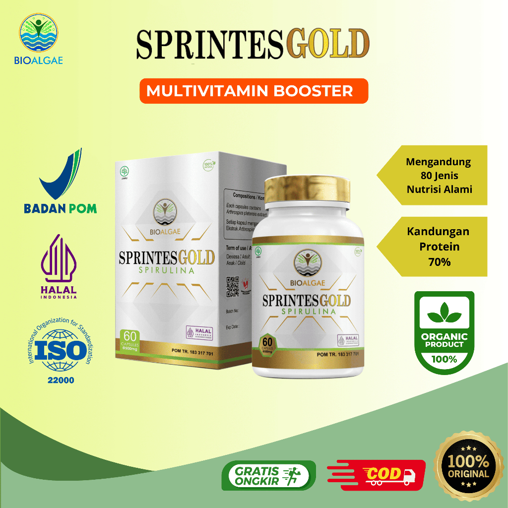 Bioalgae - SPRINTES GOLD Multivitamin Booster HALAL BPOM