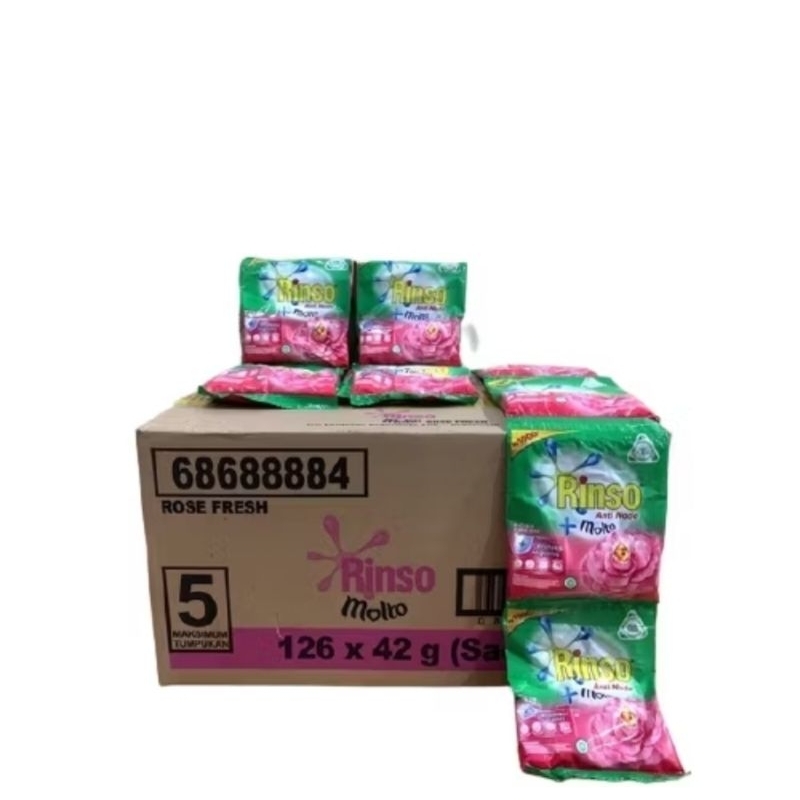 RINSO BUBUK 1000 RENCENG DUS (ISI 126 SACHET)
