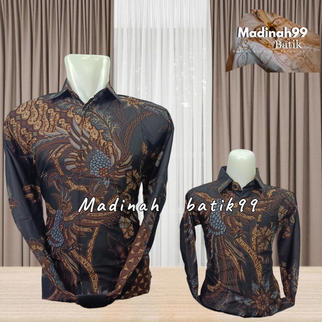 batik ayah anak laseman series hitam kombinaasi coklat soga motif iwan tirta original madinah batik9