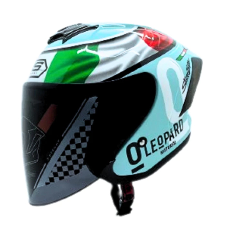 Helm JS Armor Leopard Tosca original premium / HELM HALF FACE PRIA WANITA - SNI