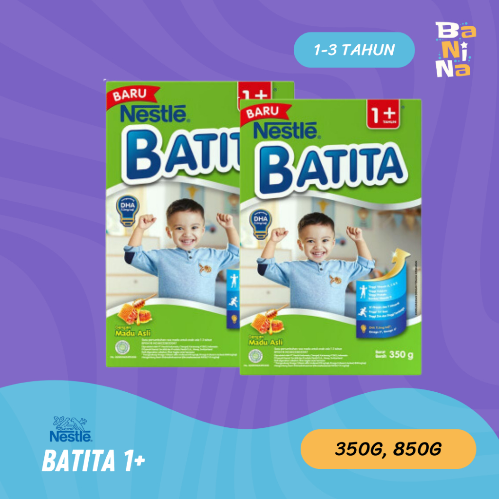 Nestle BATITA 1+ Vanila Susu Anak 1-3 Tahun Box 350g, 850g Susu Formula Bayi 1-3 Tahun