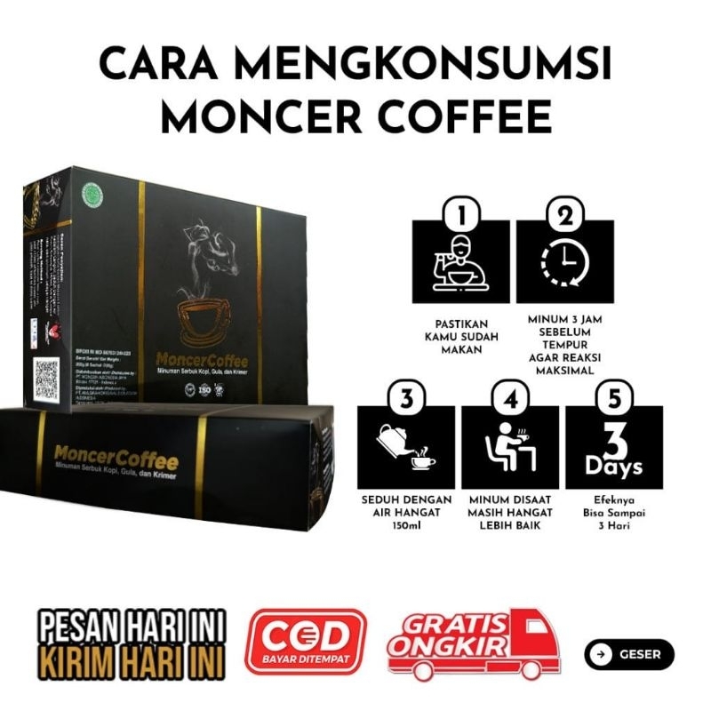 

1 BOX 8 Sachet Monceer Coffee Original - Bikin PAPA Gasspolll Terus