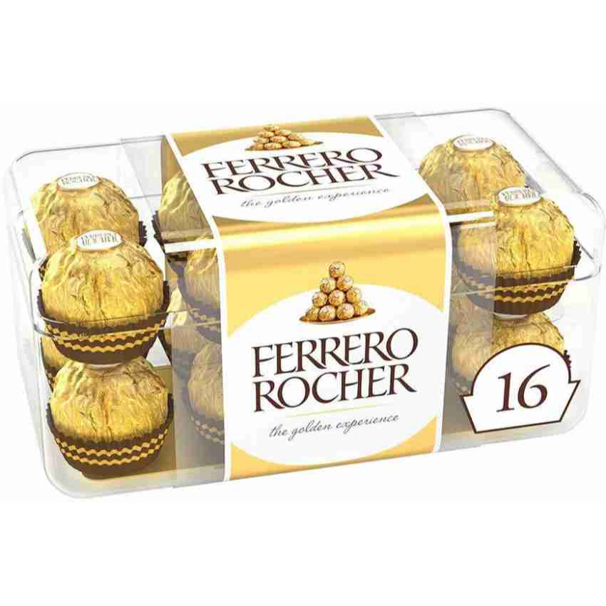 

FERRERO ROCHER ISI 16 COKELAT ITALIA HAZELNUT CHOCOLATE, COKLAT FERRERO T16 200GR HALAL IMPORT