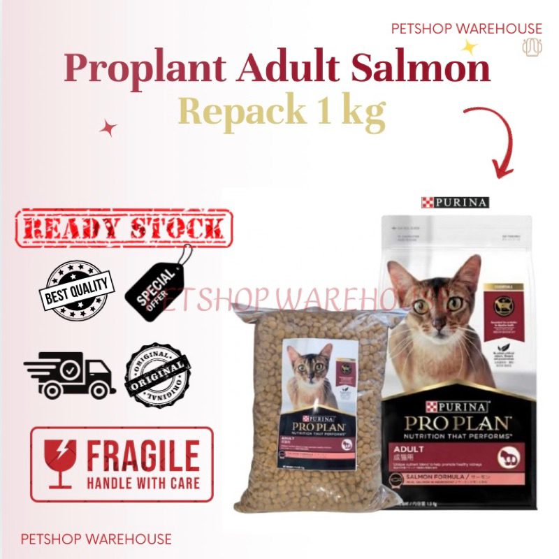 PetShop Warehouse - PROPLAN ADULT SALMON REPACK 1KG MAKANAN KUCING