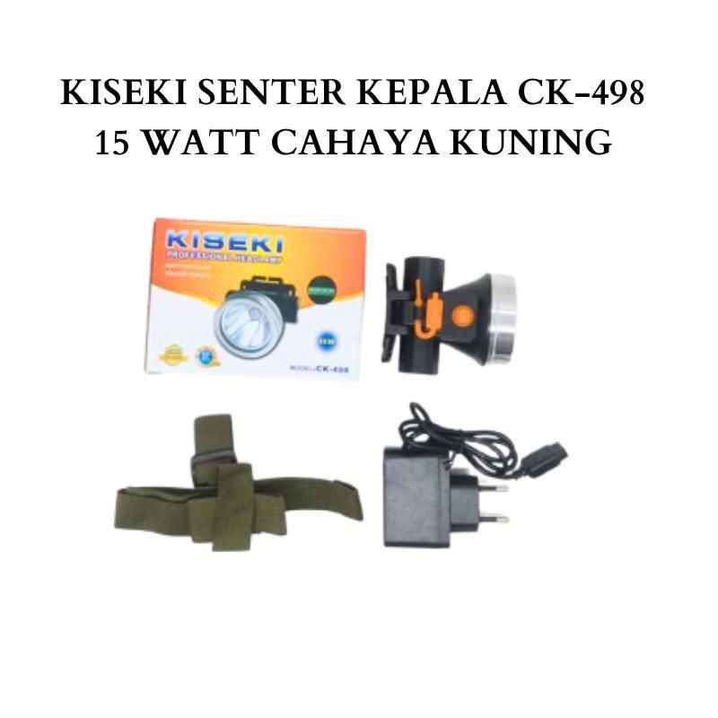 Kiseki Senter Kepala Original Kiseki Ck-498 Ada Indikator Baterai Waterproof / Head Lamp 15W Cahaya 