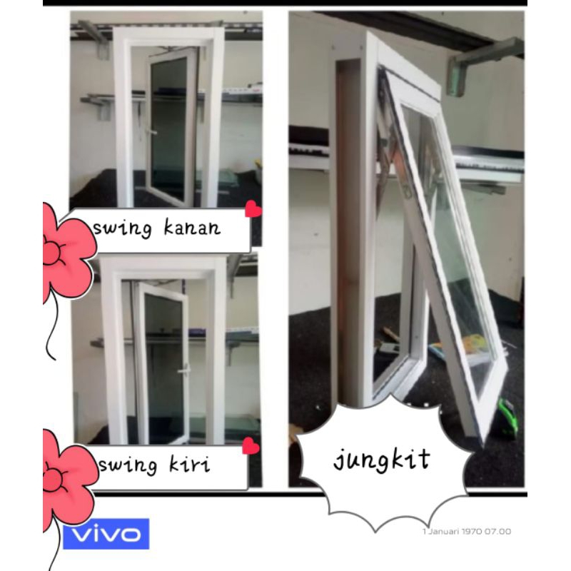 kusen jendela aluminium 3" ukuran 60x100 bisa custom respon cepat