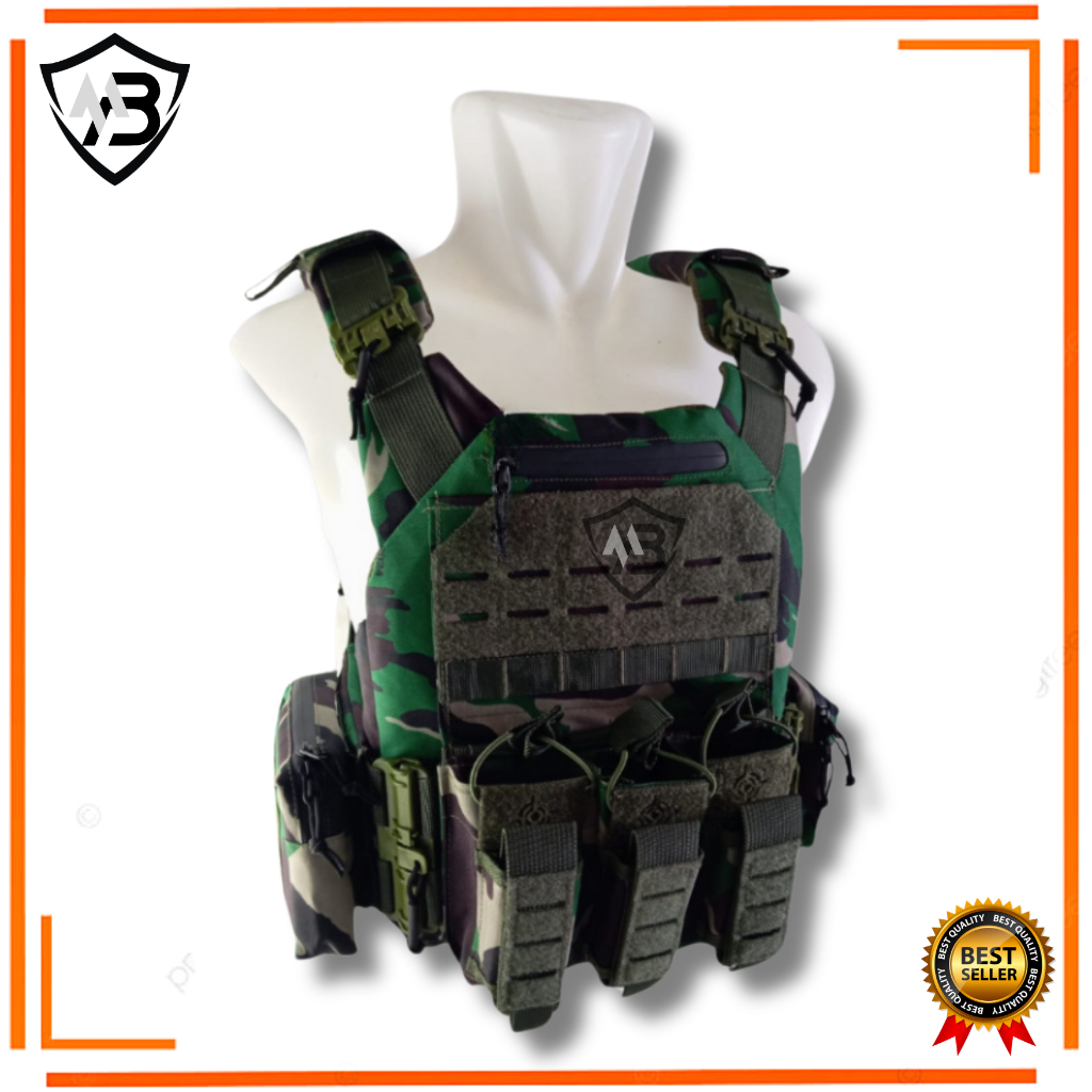 PROMO Rompi Body Vest Rajawali TNI POLISI Double Quick Release - Rompi Anti Peluru - Bodyvest Loreng
