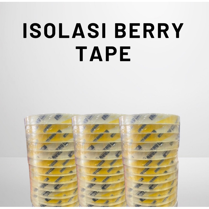 

[1 SLOP ISI 12 PCS] BERRY TAPE ISOLASI BENING 90 yard