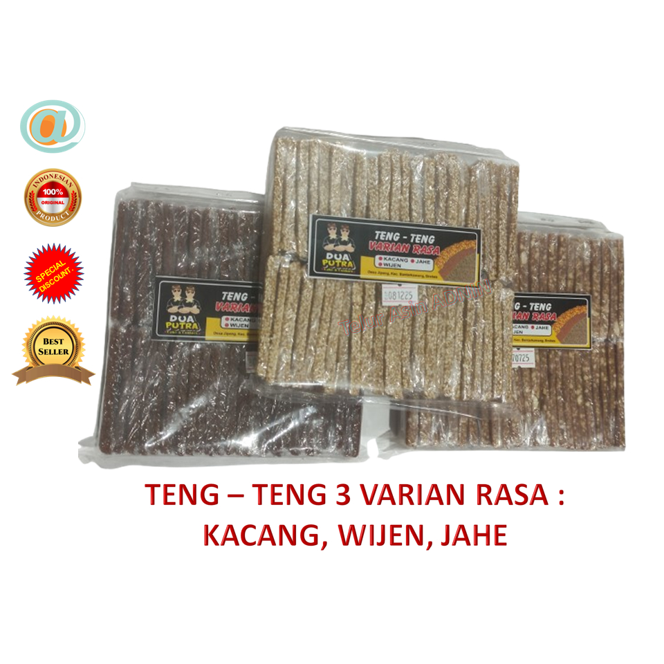 

Teng-Teng Dua Putra Brebes - Varian Rasa Kacang, Wijen, Jahe