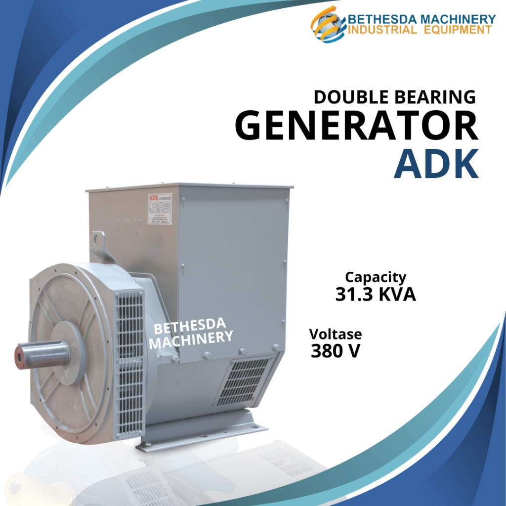 Jual Mesin Generator 31.3 Kva 25 Kw 3 Phase Double Bearing ADK Generator
